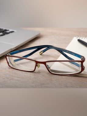 Ted Baker Gismo B121 Red Eyeglasses Frames Blue Interior 52-17 135mm Rare Color